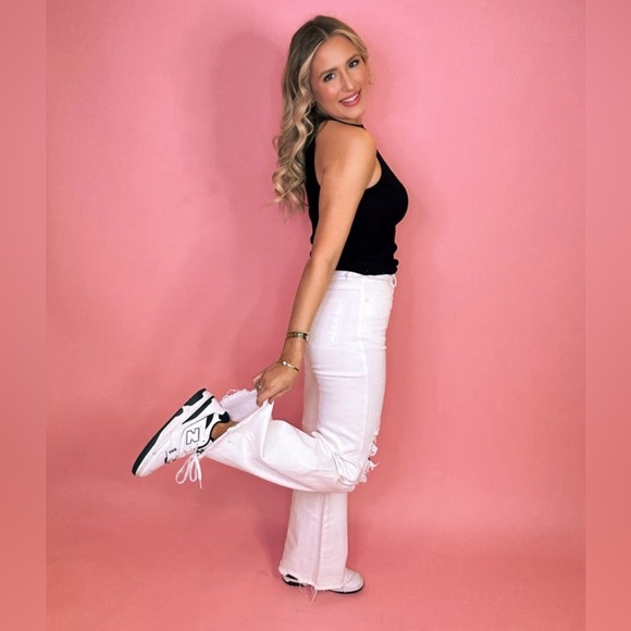 PLUS Risen Revisiting The 90s Wide Leg Dad Jeans - White Size 1X (16-18) NWT - Picture 4 of 7